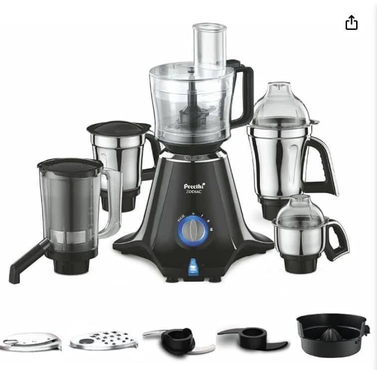 Preethi Zodiac MG-218 750W Mixer Grinder with 5 Jars