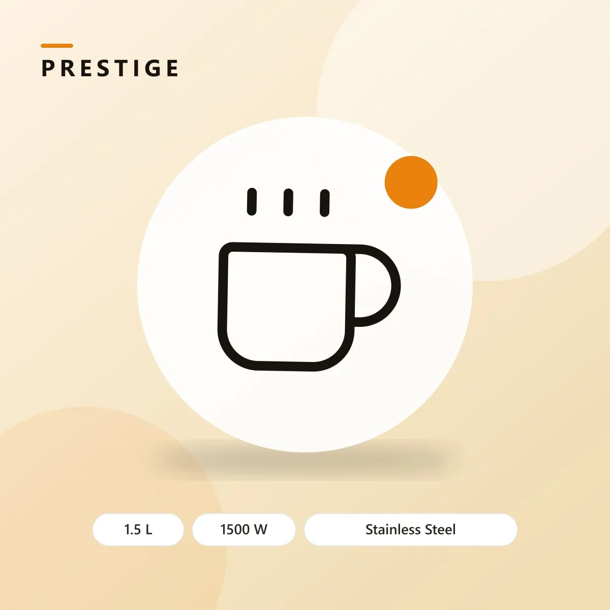 Prestige PKOSS 1.5L Stainless Steel Electric Kettle