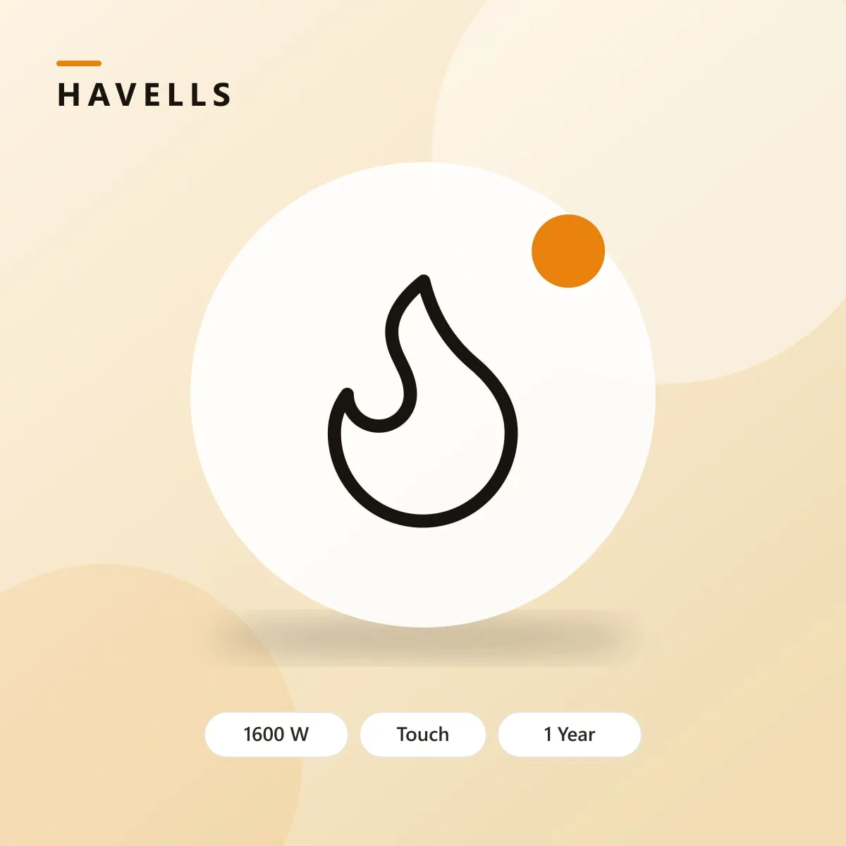 Havells Insta Cook ET 1600W Induction Cooktop