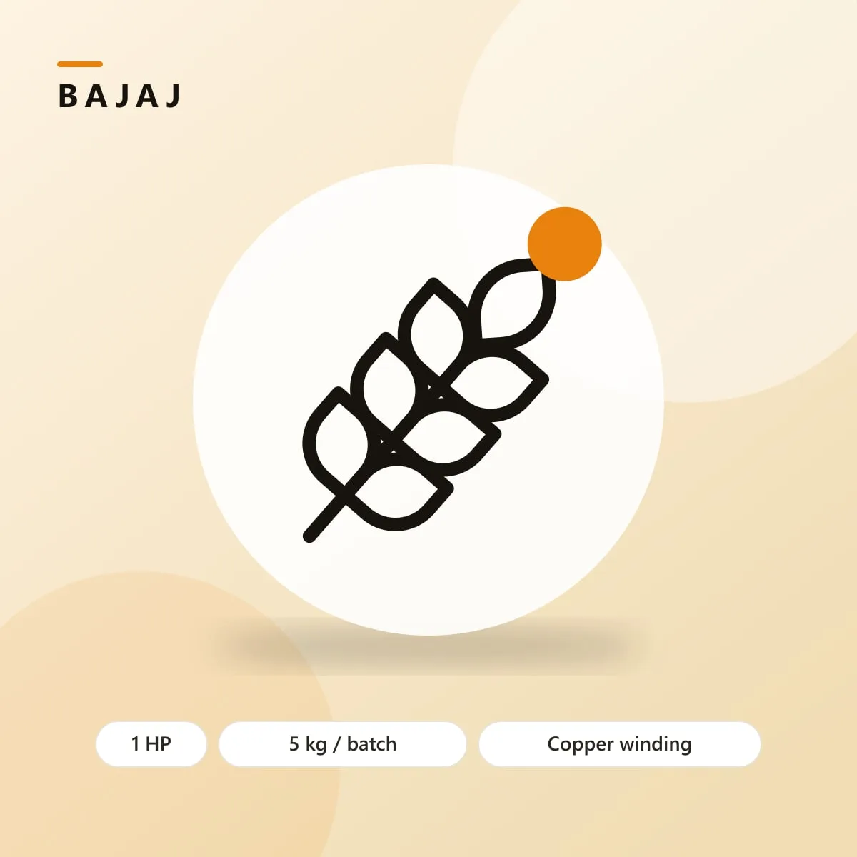 Bajaj Dual Stone Domestic Atta Chakki 1HP